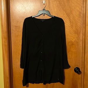 Black Tommy Hilifiger faux button up. Sz XL